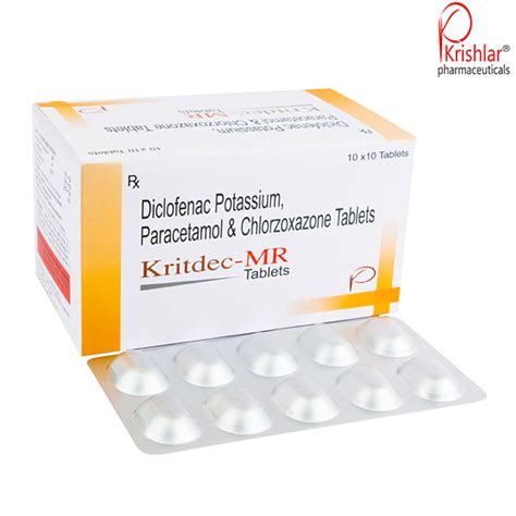 Diclofenac Potassium, Paracetamol & Chlorzoxazone Tablets Manufacturer / Supplier and PCD Pharma ...