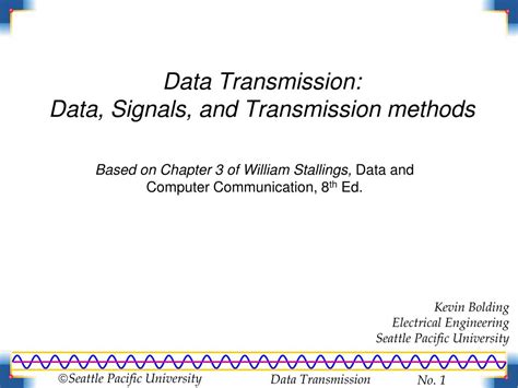 PPT - Data Transmission: Data, Signals, and Transmission methods ...