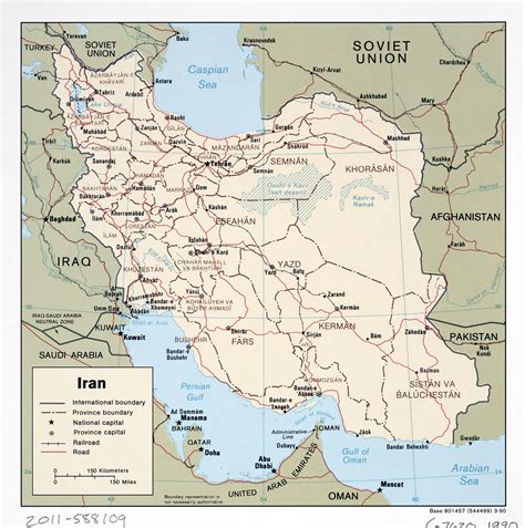 Large detailed political and administrative map of Iran with roads, railroads and major cities ...