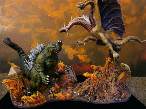 Fan Art Godzilla Vs King Ghidorah Diorama 3D Print Model ...