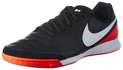 NIKE TIEMPOX GENIO II LEATHER IC indoor soccer shoes black/orange ...