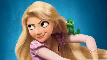 Disney princesses, long hair, blonde, green eyes, green hair, Tangled, movies, CGI, animated ...