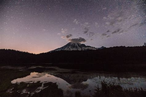 Stars over Mount Rainier