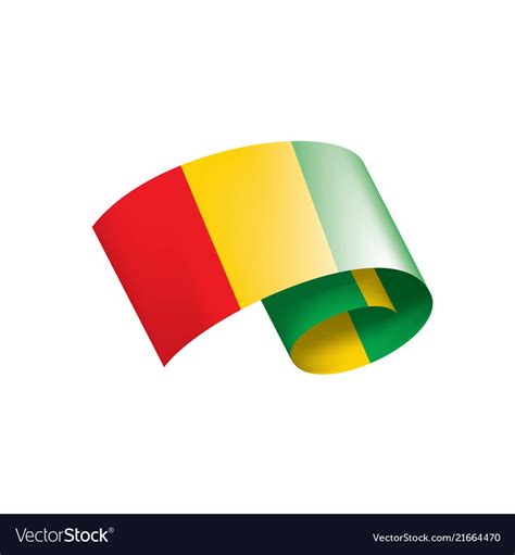 Guinea flag on a white Royalty Free Vector Image