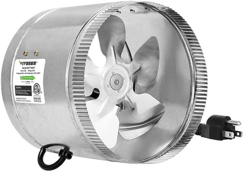 8 inch Inline Fan Duct Fan 420 CFM, HVAC Exhaust Intake Fan, Low Noise & Extra Long 5.5 ...