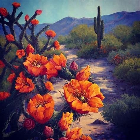 Arizona Morning, | Cactus painting, Desert painting, Desert art