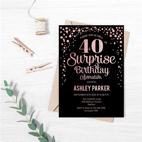 INSTANT DOWNLOAD 40th Surprise Birthday Invitation DIY | Etsy