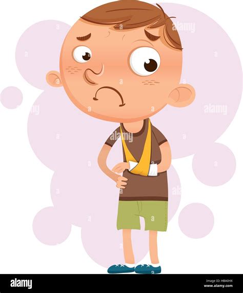 cartoon boy with broken arm Stock Vector Image & Art - Alamy