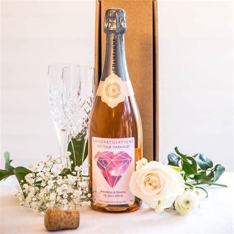 personalised wedding champagne nv or rose nv by bottle bazaar | notonthehighstreet.com