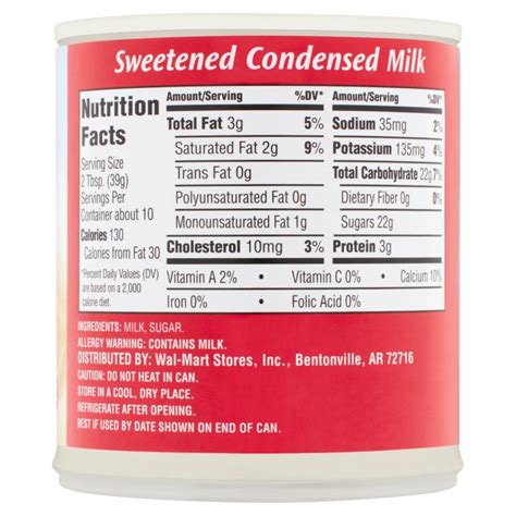 Condensed Milk Nutrition Facts Label | Blog Dandk