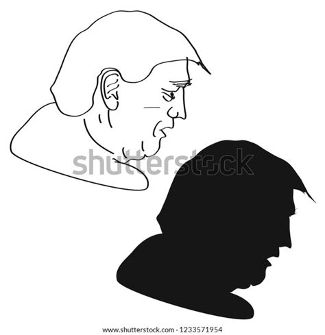 Donald Trump Profile Outline Silhouette Stock Vector (Royalty Free) 1233571954