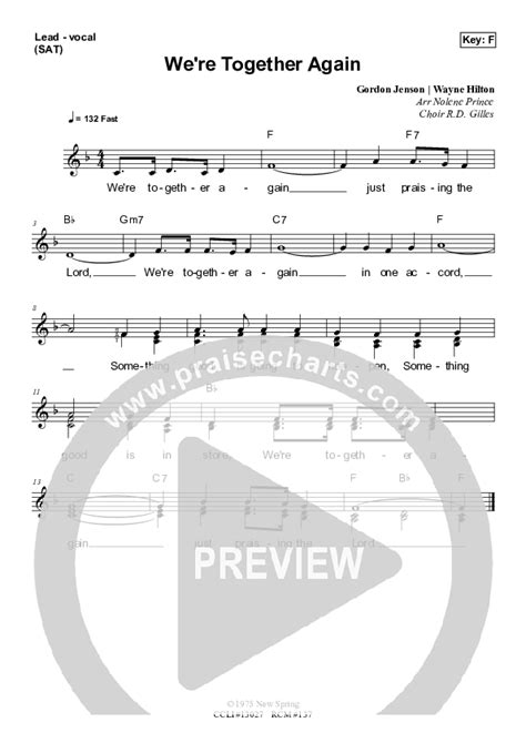 We're Together Again Sheet Music PDF (Dennis Prince / Nolene Prince ...