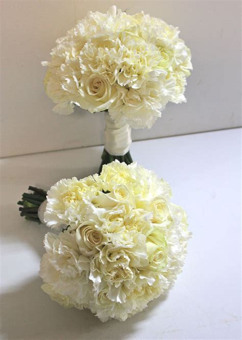 Carnation bouquet with a few roses-in bright pink | Carnation bouquet ...