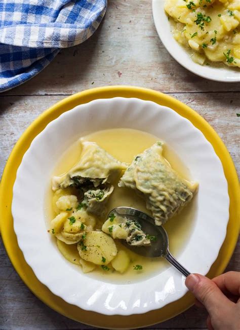 German soup dumplings ('Maultaschen') - My German Table