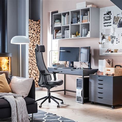 JÄRVFJÄLLET office chair with armrests, Glose black - IKEA