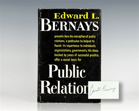 Public Relations Edward L. Bernays First Edition Signed