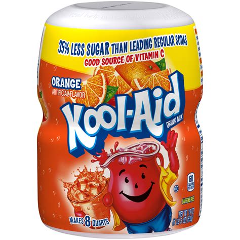 Kool-Aid Sugar-Sweetened Soft Drink Mix, Orange, 19 oz (1 lb 3 oz) 538 g