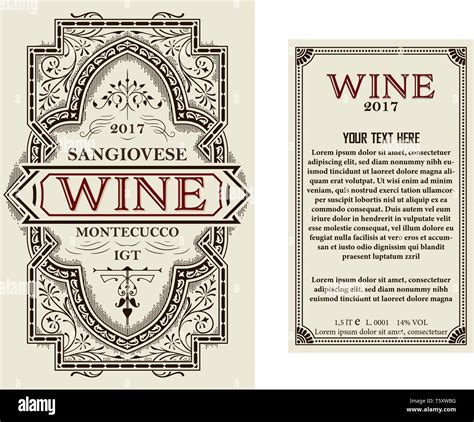 Vintage wine label with floral frame. Vector layered Stock Vector Image ...