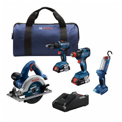 BOSCH, 18 V Volt, 4 Tools, 4-Tool Combo Kit - 802GC2|GXL18V-497B23 ...