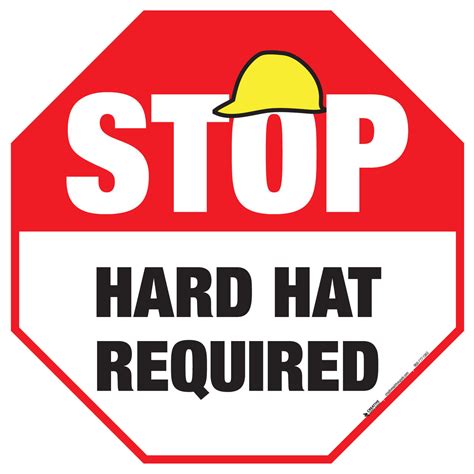 Stop - Hard Hat Required - Floor Sign - PHS Safety