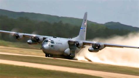 Aircraft Goes Off-Roading: C-130 Landing/Takeoff On Dirt Runway - YouTube