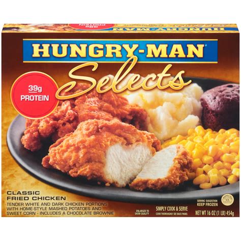 Hungry Man Selects Classic Fried Chicken Frozen Meal, 16 oz. - Walmart ...