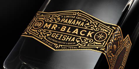 Mr. Black Panama Geisha Liqueur Label Design - PaperSpecs