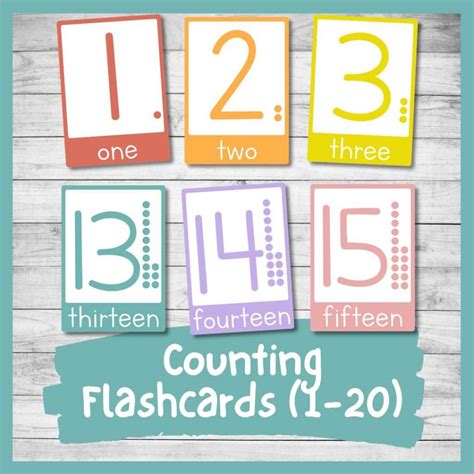 Printable Number and Counting Flashcards 1-20 (For kindergarten and Preschool) - Nurtured Neurons