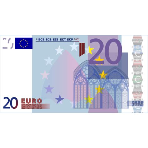 Vector image of 20 Euro banknote | Free SVG