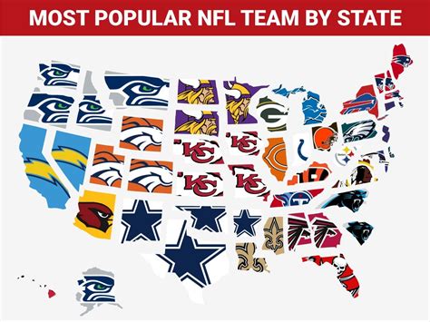 Map shows the most popular NFL team in every state | 15 Minute News