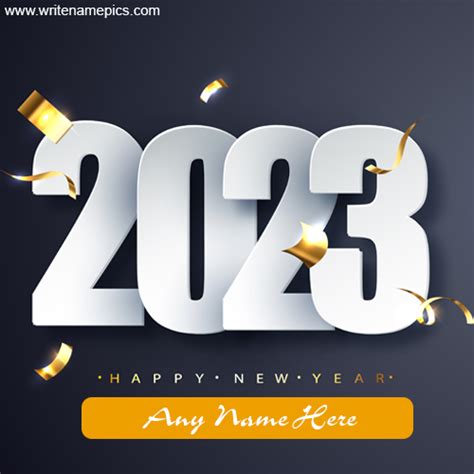 Creating a happy new year 2023 greeting card with name