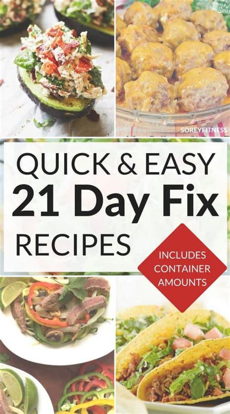 Simple 21 Day Fix Recipes with Container Counts