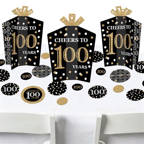 Big Dot of Happiness Adult 100th Birthday - Gold - Birthday Party Decor ...