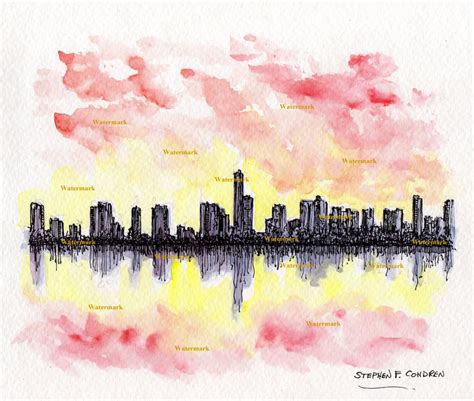 Miami Skyline Painting at PaintingValley.com | Explore collection of Miami Skyline Painting