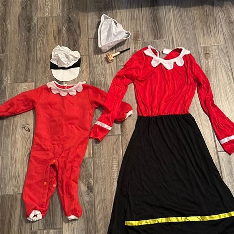 Other | Olive Oyl And Swee Pea Costumes And Popeye Sailor Hat And Pipe And Scarf Incl | Poshmark