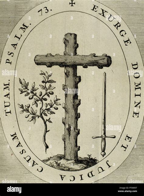 Emblem of the Inquisition. Engraving, 1692 Stock Photo - Alamy