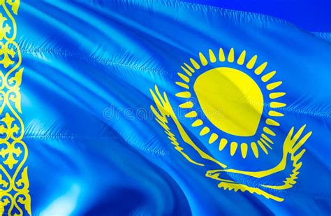 Kazakhstan Flag. 3D Waving Flag Design. the National Symbol of ...