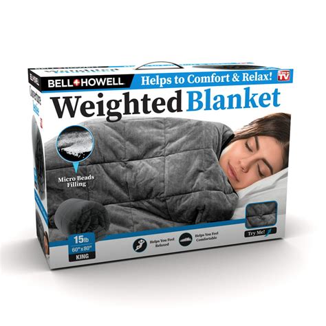 Bell + Howell Weighted Blanket with Glass Beads Filling for Calm Deep ...