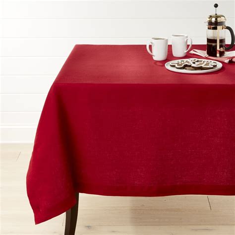 Helena Red Linen 60"x90" Tablecloth (With images) | Christmas table ...