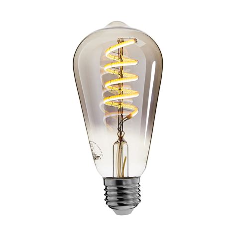 Zigbee led filament lamp dimbaar E27, edison ST64, Smokey 1800K-5000K ...