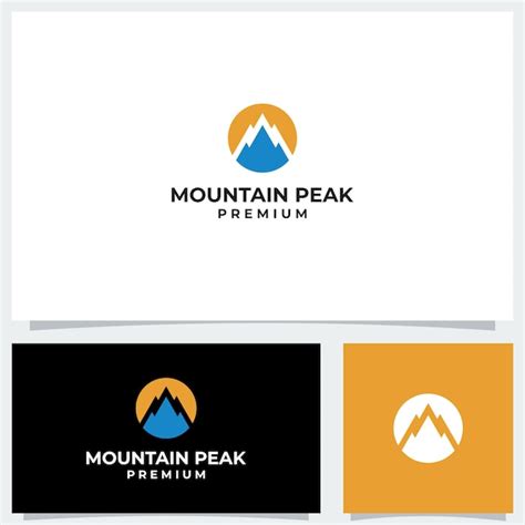 Premium Vector | Mountain peak logo design vector