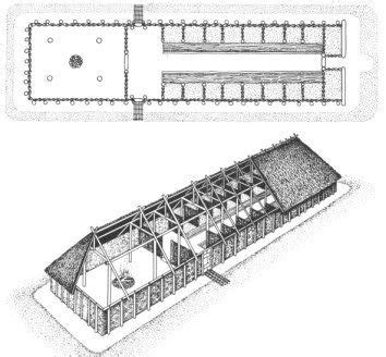 how large is a norse longhouse - Google Search ~ Nice floor plan Ancient Architecture ...