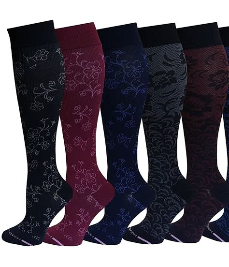 6 Pairs Pack Women Dr Motion Graduated Compression Knee High Socks ...