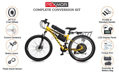 Amazon.com : PEXMOR Electric Bike Conversion Kit, 48V 1000W 26" Fat Front Wheel E-Bike ...