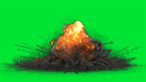 Massive Explosion on Green Screen + Alpha Channel | 1080p - YouTube