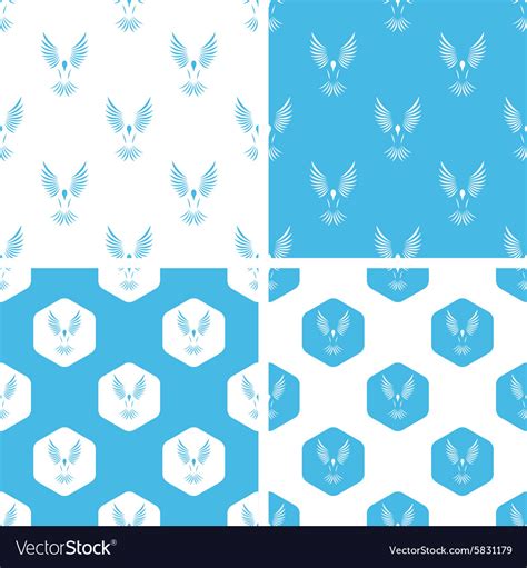 Flying bird patterns set Royalty Free Vector Image