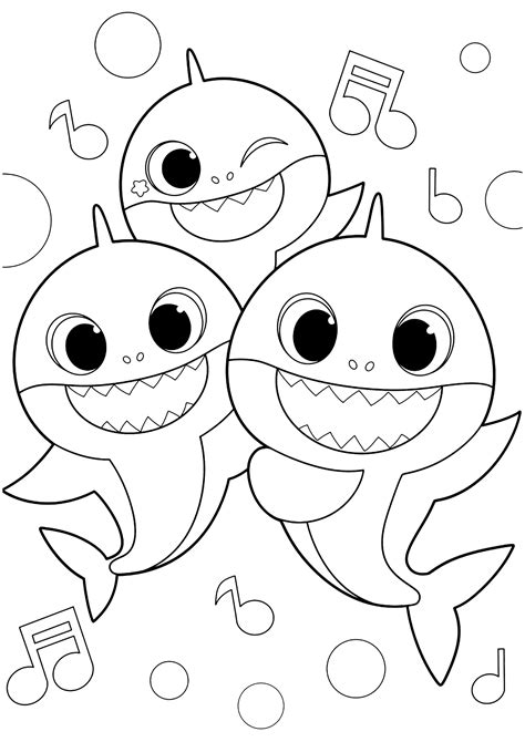 Baby Shark sings with friends - Baby Shark Coloring Pages for Kids