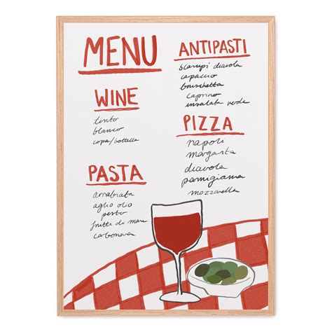 Italian Menu poster | Postera.art