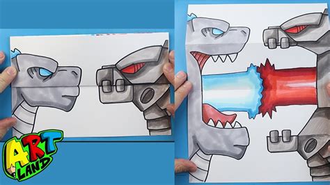 How to Draw a GODZILLA VS MECHAGODZILLA SURPRISE FOLD - YouTube