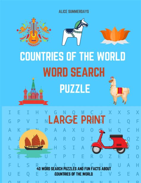 Buy Countries Of The World Word Search Puzzle Large Print, 40 Word Search Puzzles And Fun Facts ...